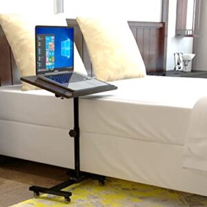 Karel Portable Height & Position Adjustable with Locking Wheels Lapdesk/Laptop Table for Home/Office Study Table with Metal Leg- Flowery Wenge