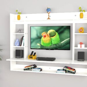 Devin Wall Mount TV Entertainment Unit/Set Top Box Stand for Up to 32" Screen- Frosty White (Engineered Wood)