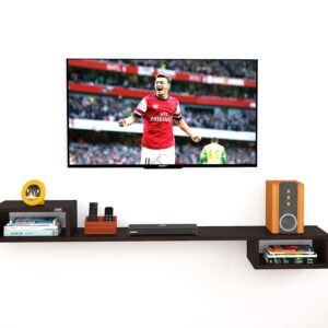 Oscar Wall Mount TV Entertainment Unit/with Set Top Box Stand for Living Room Wenge (Ideal for up to 43") Screen