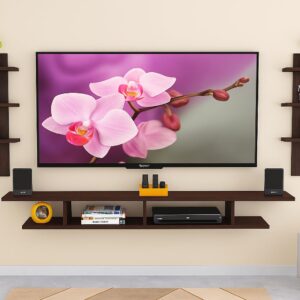 Volker Engineered Wood TV Entertainment Unit Stand Set Top Box Stand for Living Room and Office Walls Flowery Wenge Large (Ideal for up to 55") Screen