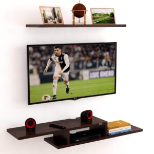 Wall Mount TV Entertainment Unit/with Set Top Box Stand and Display Rack Shelf Wenge- Darlin (Ideal for 24" to 36")