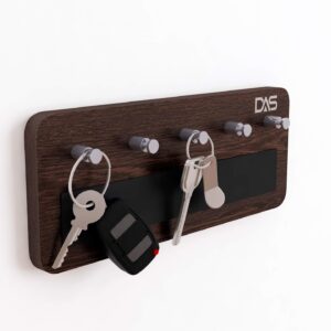 MDF Wall Mounted Home Décor Key Chain Holder/Organizer Key Hooks Wenge (5 Hooks/Knobs)- Annie