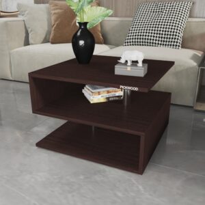 SEONN Engineered Wood Living Room Office Space Wooden Rectangular Shape Coffee Table/Nesting Table/Side Table/Centre Table with Storage Flowery Wenge