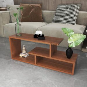 ZANNIS Engineered Wood Living Room Office Space Wooden Rectangular Shape Coffee Table/Nesting Table/Side Table/Centre Table with Storage Classic Walnut