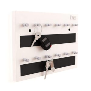 Wall Mounted Home Décor Key Chain Holder/Organizer Key Hooks Classic Series White (12 Knobs)- Dex