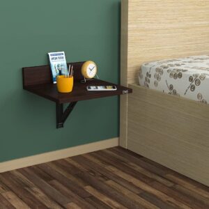 Raquel Engineered Wood Study Desk/Wall Mount Table for Bedroom Flowery Wenge
