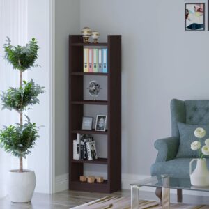 Colton Bookshelf Cabinet Book Rack Organizer with Shelves for Home Library Finish Color - Flowery Wenge