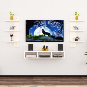 Harries TV Entertainment Unit Stand Set TOP Box Stand with Shelves and Display Rack Frosty White Small- Ideal for UP to 32 INCH Screen