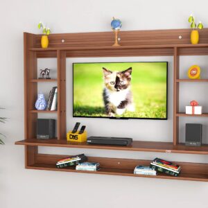 Devin Wall Mount TV Entertainment Unit/Set Top Box Stand for Up to 32" Screen- Classic Walnut