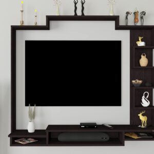 David High Strength & Durable Wall Mount Engineered Wood TV Entertainment Unit Stand Set Top Box Stand for Living Room Flowery Wenge (Ideal for up to 50") Screen