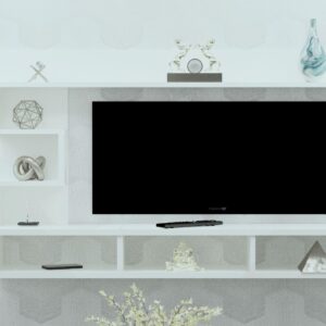 PROXIMA Engineered Wood Wall Mount TV Entertainment Unit/Tv Rack Set to Box Stand with Wall Shelves for Living Room (Ideal for up to 43") Screen Frosty White Finish