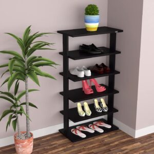 Néstor Engineered Wood 6 Tier Shoe Rack Organizer Black Finish