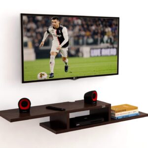 Engineered Wood Wall Mount TV Entertainment Unit/With Set Top Box Stand For Living Room Wenge (Ideal For Up To 42") Screen- Erek