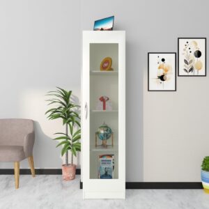 Giona Bookshelf Cabinet Book Rack Organizer with Shelves for Home Library (Colur Frosty White Finish)