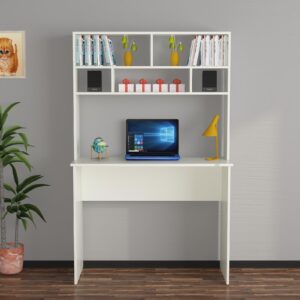 CARREN Engineered Wood Table, Computer, Laptop, Office Desk Study & Computer Table and Office Desk (Colur Frosty White Finish)