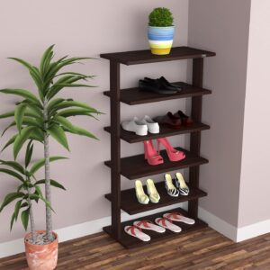 Néstor Engineered Wood 6 Tier Shoe Rack Organizer Flowery Wenge Finish