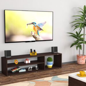 Bastian Engineered Wood Free Standing TV Unit Stand Flowery Wenge Finish- Ideal for Up to 55" Screen
