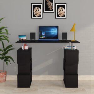 Harvel Engineered Wood Table, Computer, Laptop, Office Desk Study & Computer Table and Office Desk (Colur Black Finish)