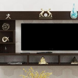 PROXIMA Engineered Wood Wall Mount TV Entertainment Unit/Tv Rack Set to Box Stand with Wall Shelves for Living Room (Ideal for up to 43") Screen Flowery Wenge Finish
