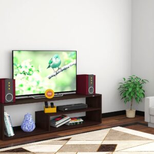 Archer Floor Standing Engineered Wood Tv Entertainment Unit Display Shelf for Living Room Flowery wenge- Ideal for Upto 55" Screen