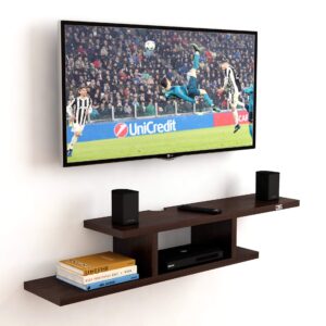 Engineered Wood Wall Mount TV Entertainment Unit/With Set Top Box Stand Ideal For Livingroom And Office Wall Swenge (Ideal For 24" To 32") Screen- Christiano
